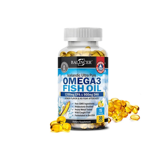 Omega-3 Fish Oil Supplement - with EPA & DHA - Supports Heart and Brain Health