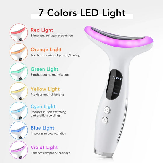 LED Photon Therapy Beauty Instrument Anti Wrinkle,neck and face light massager