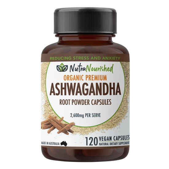 Organic Ashwagandha Capsules – 120 Vegan