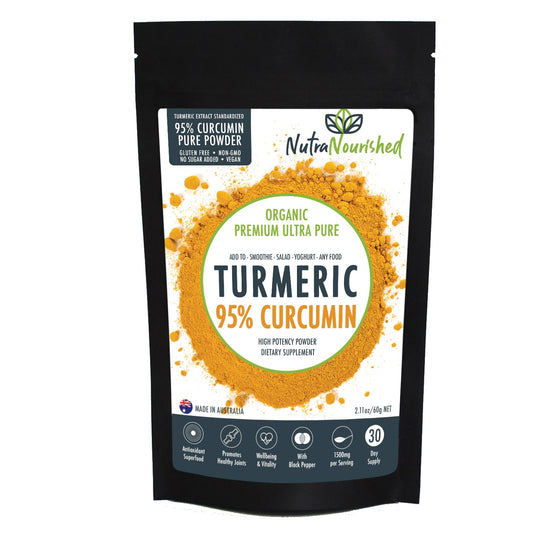 Organic Curcumin Powder 95% – 60g (1500mg with Black Pepper)