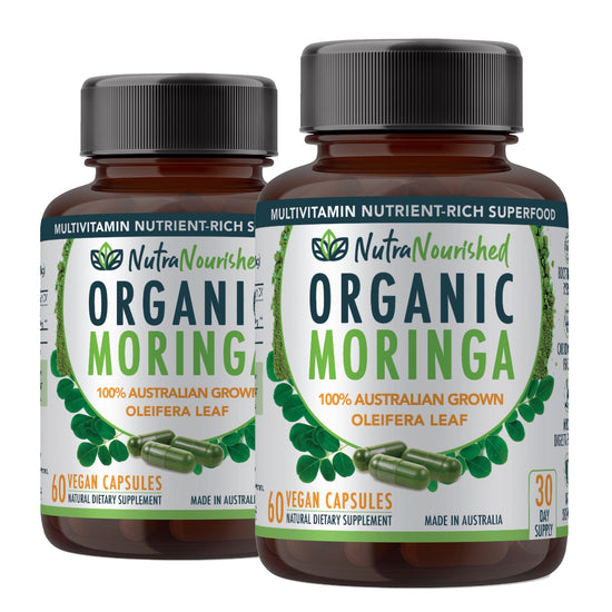 Organic Moringa Leaf Capsules – 120 Vegan (2-Month Supply)