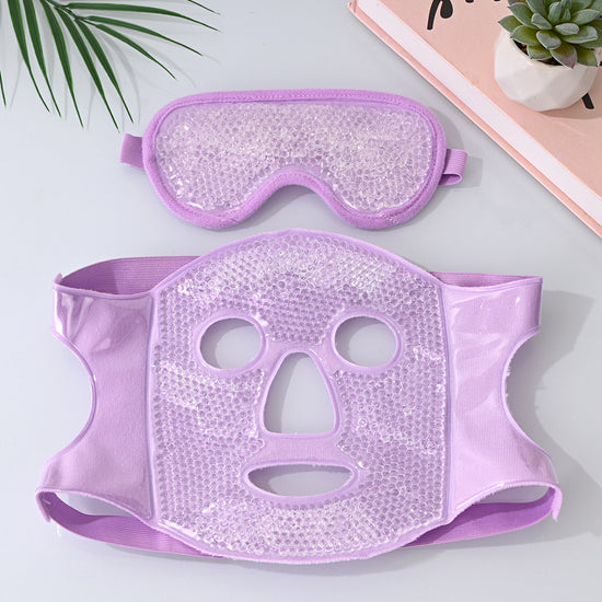 Reusable Cooling Gel Bead Face Mask and Eye Mask Set