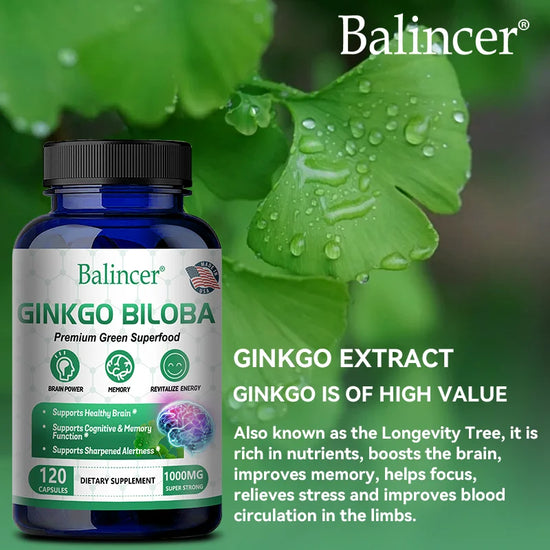 Balincer Ginkgo Leaf Extract Supplement -for Memory Health - Adult Nootropic Focus